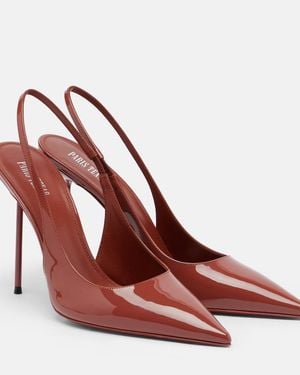 Paris Texas Lidia Patent Leather Slingback Court Shoes - Red