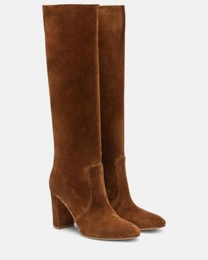 Gianvito Rossi Glen 85 Suede Knee-High Boots - Brown