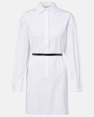 Max Mara Belted Cotton Poplin Shirt Dress - White