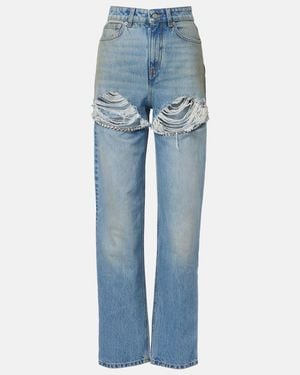 Area Jeans A Gamba Larga Distressed - Blu