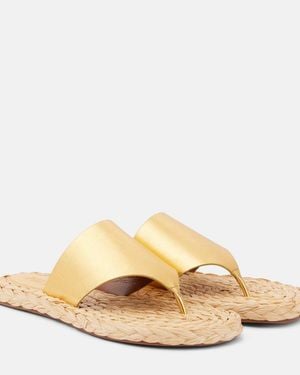 Paris Texas Amalfi Metallic Leather Thong Sandals - Natural