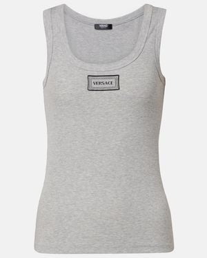 Versace Fitted Spaghetti Strap Top - Grey