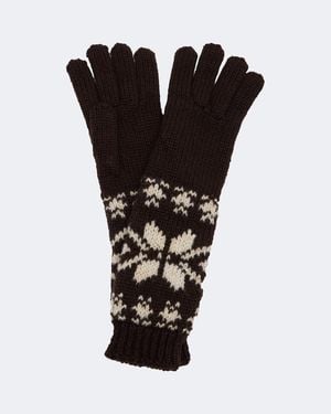 Moncler Sequined Fair Isle Wool-Blend Gloves - Black