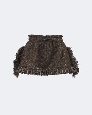 Sacai Tweed-Shorts Aus Einem Wollgemisch - Braun