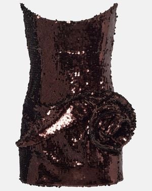 tweed mini dress pink Darby Bow Embellished Tweed Mini Dress