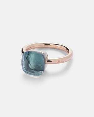 Pomellato Ring Nudo Classic Aus 18Kt Rose- Und Weissgold Mit Topas - Blau