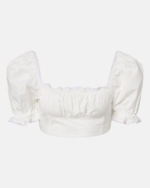 Bananhot Cropped-Top Ligia Aus Baumwollpopeline - Weiß