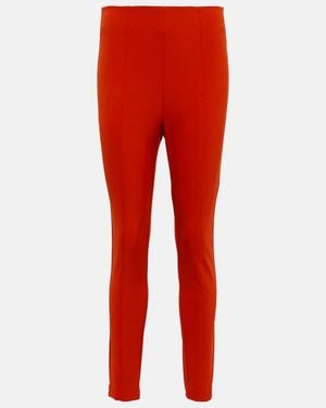 Veronica Beard High-Rise Skinny Scuba Trousers - Red
