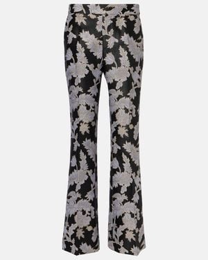 La DoubleJ Saturday Night Jacquard Bootcut Trousers - Black