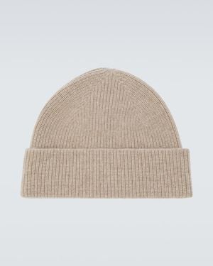 ZEGNA Ribbed-Knit Cashmere Beanie - Natural