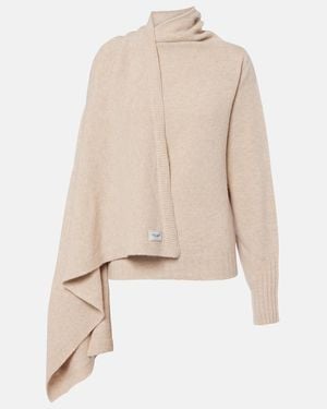 The Attico Draped Wool Sweater - Natural