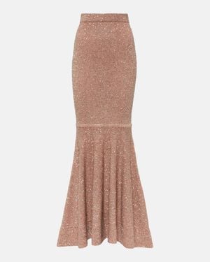 Altuzarra Kasou Metallic Knit Maxi Skirt - Brown