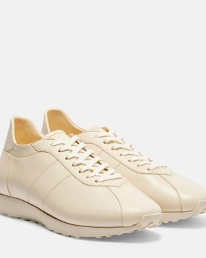 The Row Mica Leather Sneakers - Natural