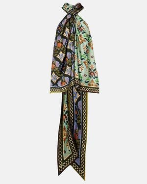ALÉMAIS Cece Floral Silk Halterneck Top - Green
