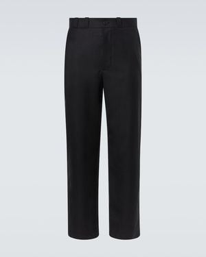 The Row Ottis Virgin Wool Straight Trousers - Black
