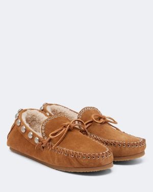 Isabel Marant Fitza Shearling-Lined Suede Loafers - Brown