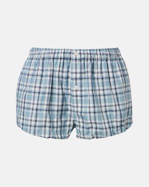 Acne Studios Checked Cotton Shorts - Blue