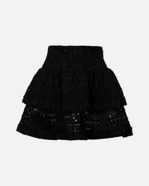 Melissa Odabash Riri Cotton Broderie Miniskirt - Black