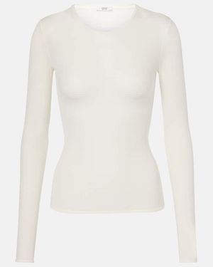 FFORME Ames Sheer Silk-Blend Top - White