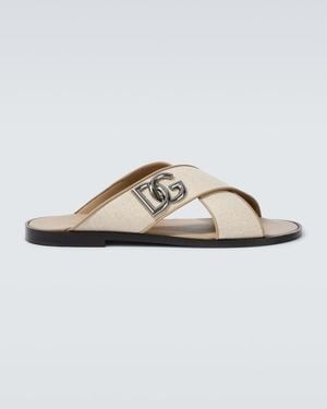 Dolce & Gabbana Sandalen Dg Aus Canvas Mit Leder - Mehrfarbig