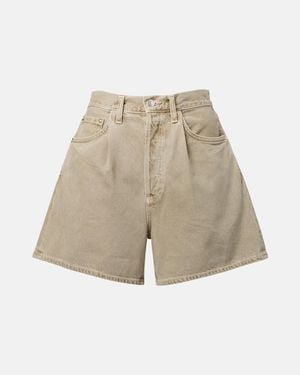 Agolde Rhoda High-Rise Denim Shorts - Natural