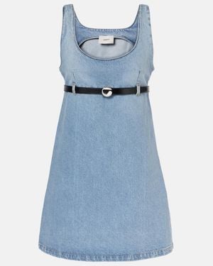 Coperni Belted Denim Minidress - Blue