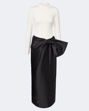 Jonathan Simkhai Coralyne Bow-Detail Knitted Satin Gown - Black