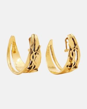 Saint Laurent Clip-Ohrringe Cassandre Large - Mettallic
