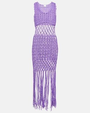 Anna Kosturova Crochet Minidress - Purple