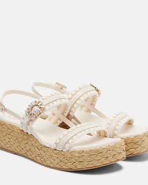 Roger Vivier Espadrille-Sandalen Summer Strass - Weiß
