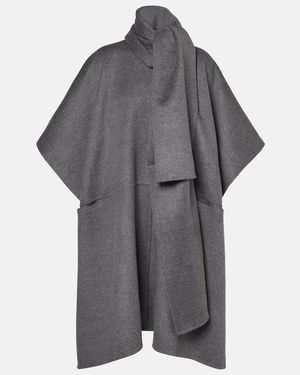 TOTEME Double Scarf Wool Coat - Grey