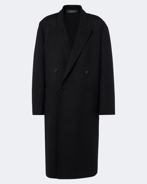 Gucci Double-Breasted Wool Coat - Black
