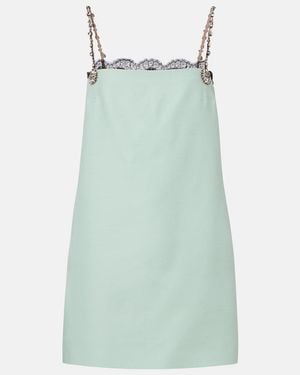 Valentino Crepe Couture Embellished Minidress - Green