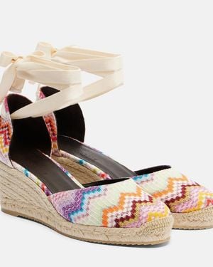 Missoni Eva 60 Zigzag Lame Espadrille Wedges - Metallic