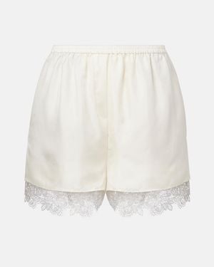 Rohe Lace-Trimmed Silk Shorts - White