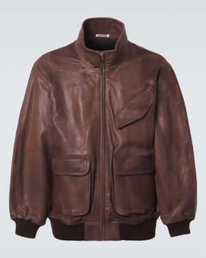 AURALEE Leather Blouson - Brown