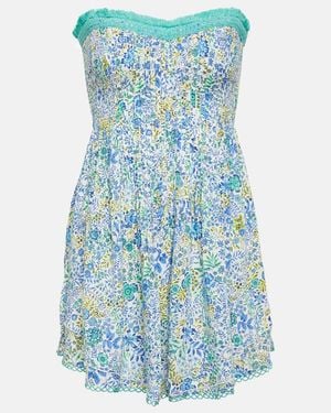 Poupette Claire Floral Bandeau Minidress - Blue