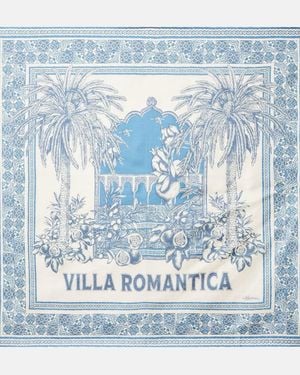 ALÉMAIS Villa Romantica Silk Scarf - Blue