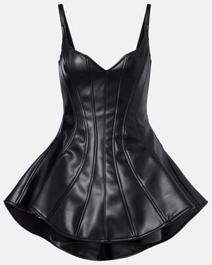 David Koma Robe Midi A Volants - Noir