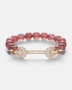 ANANYA Armband Chakra Aus Beryll Mit 18Kt Gelbgold, Diamanten Und Quarz - Pink