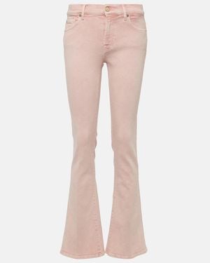 7 For All Mankind Mid-Rise Bootcut Jeans - Pink