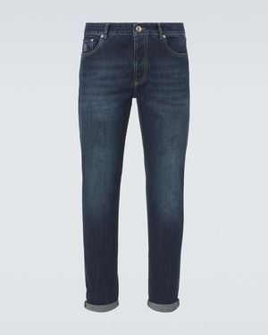Brunello Cucinelli Traditional Fit Slim-Leg Jeans - Blue