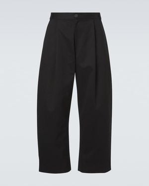Studio Nicholson Sorte Cotton Wide-Leg Pants - Black