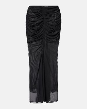 Mugler Geraffter Maxirock - Schwarz