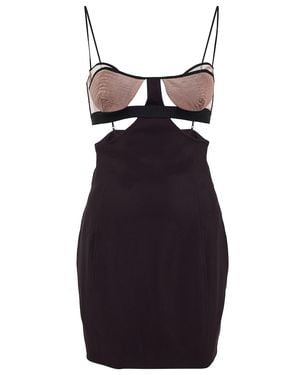 Nensi Dojaka Cutout Mesh-paneled Minidress - Multicolour
