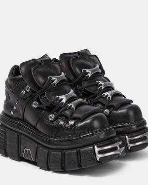 Vetements X New Rock – Baskets en cuir a plateforme - Noir