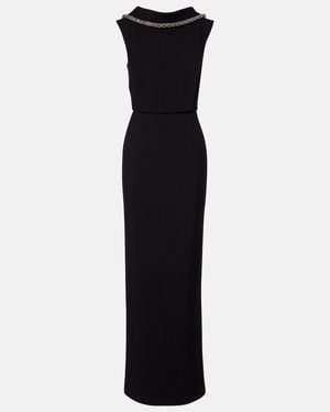 Roland Mouret Embellished Crepe Gown - Black