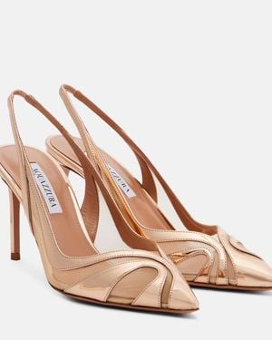Aquazzura Lune 85 Slingback Court Shoes - Natural