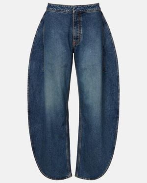 Alaïa Mid-Rise Barrel-Leg Jeans - Blue