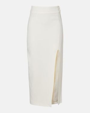 Victoria Beckham Twill Midi Skirt - White
